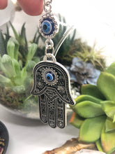 Load image into Gallery viewer, Hamsa and Evil Protection Keychain