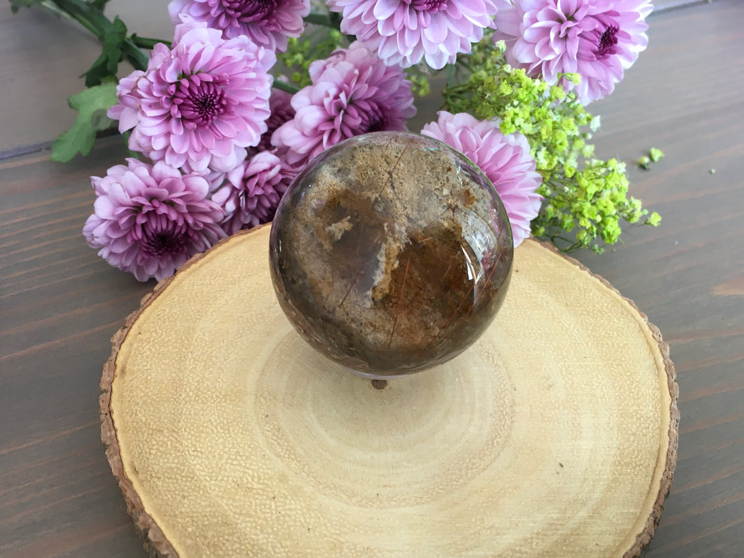 The Divine Alignment - Shaman Quartz and Red Rutile Sphere